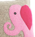 Handmade Pillow in Hand Felted Wool - Pink Elephant on Gray - 18" - ARCADIA HOME